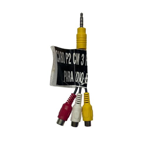 CR-3345 - Cabo P2 com 3 RCA Fêmea - P2 para Áudio e Vídeo - 12cm