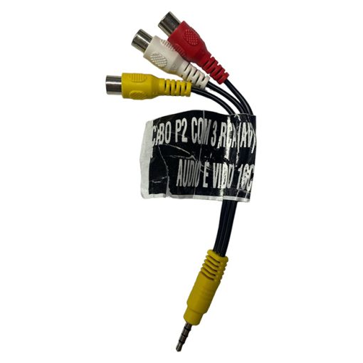 CR-3346 - Cabo P2 com 3 RCA Fêmea - P2 Áudio e Vídeo - 16cm Colorido