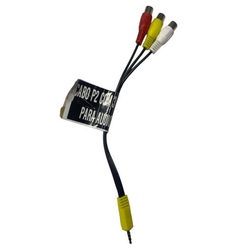 CR-3347 - Cabo P2 com 3 RCA Fêmea - P2 para Áudio e Vídeo - 24cm